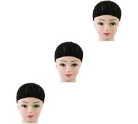 MUSISALY 3pcs Black Cornrow Wig Cap Elastic Sew Dome Net for Easy Wig Making s for Crochet Braiding Styles and Hair Extensions Stretchable and Comfortable Design