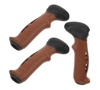 MUSISALY 3pcs Cork Handlebar Walking Stick Cork Handle Hiking Poles Grip Hiking Pole Replacement Handle Replacement Grip Trekking Brown