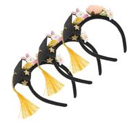 MUSISALY 3pcs Doctoral Hat Headband Graduation Headband Mini Graduation Cap for Photo Booth Props Hair Accessories