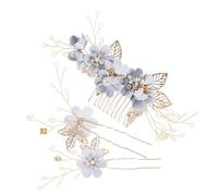 MUSISALY 3pcs Flower Design Wedding Hair Forks and Sticks Elegant Hair Accessories for Bride Bridesmaids and Flower Girls Floral Hairpins for Special Occasions
