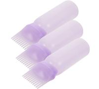 MUSISALY 3pcs Hair Color Applicator Bottles with Root Comb Easy-squeeze Perm and Dye Dispensing for Scalp Treatment and Hair Oil Application Purple for Salon and Home Use