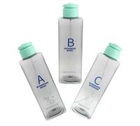 MUSISALY 3pcs Hydrogen Oxygen Facial Machine a B C Bottle Set with Caps and Dip Tubes, Plastic Replacement Parts for Oxygenating Facial Device, Plug and Play, Easy to Carry for Travel