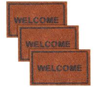 MUSISALY 3Pcs Mini Dollhouse Welcome Carpets Set Brown Micro Landscape Floor Pads for Dollhouse Accessories Indoor Door Mats Play Scene