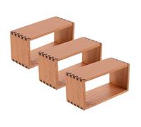 MUSISALY 3pcs Scale Wooden Storage Display Holder for DIY Micro Furniture Stackable Natural Wood Finish Shelf for Tiny Books Crafts Collectibles