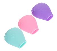 MUSISALY 3pcs Silicone Makeup Brush Covers Travel Case for Face Brush Head Protectors Makeup Travel Bag for Foundation Concealer Eyeshadow