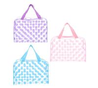 MUSISALY 3pcs Waterproof Toiletry Bag for Travel Makeup Cosmetic Wash Bags Zippered Storage for Airport Liquid Storage Stylish Modern Design