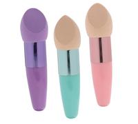 MUSISALY 3pcs Wet and Dry Makeup Sponge Foundation Egg Puff Trio for Blending and Powder Application Reusable Soft Cosmetic Puff Brushes in Red Rosy and Green Random Color