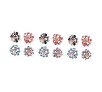 MUSISALY 3sets Pink Hair Clips Mini Claw Hair Braid Clips Fake Bangs Accessories Rhinestone for Women Girls 4pcs*3