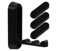 MUSISALY 4 Pcs Foldable Invisible Zinc Alloy Hooks Matte Black, Wall Mounted Multifunctional Coat Hangers for Bathroom, Closet, Hat, Purse, and Scarf Storage