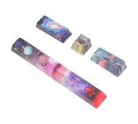 MUSISALY 4 Pcs Pbt Mechanical Keyboard Keytop, Decorative Keytop 6.25u Spacebar, Esc 2u Vertical Enter, Five-sided Dye Sublimation, Cross Stem Reinforced Design, Galaxy Pattern Keytop