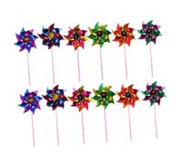 MUSISALY 40Pcs Rainbow Pinwheel Plastic Windmills Vibrant Colors Garden Lawn Decor for Outdoor Party and Patio DIY Fun Random Color
