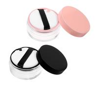 MUSISALY 4pcs 20g Empty Powder Container Compact Case with Black Powder Puff Travel Loose Storage Box for Makeup and Skincare Accessories