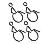 MUSISALY 4pcs Acrylic Disabled Wheelchair Restroom Sign for Door Clear Handicap Toilet Marker with Tactile Design Easy to Install Bathroom Signage for Home Office and Public Facilities