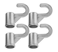 MUSISALY 4Pcs Aluminum Alloy Closet Rod Hooks for Heavy Duty Clothes, Space Saving Metal Hanger Hooks with Load-Bearing Zinc Alloy, Suitable for Bedroom and Laundry Wardrobe Rods