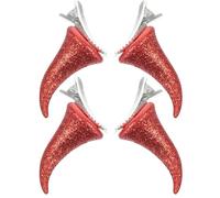 MUSISALY 4pcs Devil Horn Hair Clip Horn Hairpin Hair Clip Plastic Iron Material Easy to Put and Take off Glitter Finish for Halloween Costume Parties and Photography