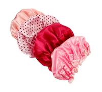 MUSISALY 4pcs Elastic Band Shampoo Cap Reusable Bathing Caps for Women No Rinse Soft Breathable for Travel Spa