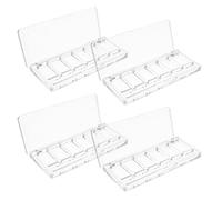 MUSISALY 4Pcs Empty Makeup Palette Six Slot Eyeshadow Blush Concealer Tray with Brush Holder Plastic Organizer for Travel and Everyday Use