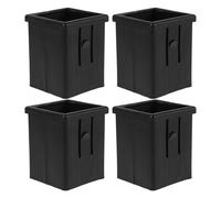 MUSISALY 4pcs Exercise Equipment Sleeve - Plastic Square Tube Inserts Change Sleeve Square Tubing Connector Exercise Equipment Black