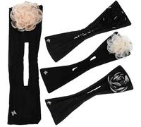MUSISALY 4pcs Flower Decor Lazy Hair Bun Makers for Women Soft Wire Fabric Shapers in Black White Apricot Suitable for Yoga Parties Weddings Easy Twist Curler Hair Accessories