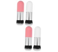 MUSISALY 4pcs High-density Face Brush for Blending Loose Powder Foundation Makeup for Professional Everyday Use Featuring Soft Synthetic Bristles Silver