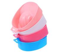 MUSISALY 4pcs Manicure Soak Bowls Nail Polish Remover Nail Art Supplies Single Layer Square Hand Soaking Bowls for Salon Use Spa Tools in Pink Blue White and Rose