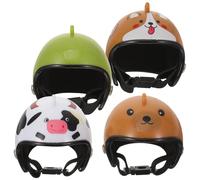 MUSISALY 4pcs Mini Creative Chicken Helmet Dollhouse Accessories Rainproof Animal Headwear for Pet Birds Parrots Funny Small Protective Hard Hats Random Style
