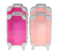 MUSISALY 4pcs Mini Suitcase Eyelash Storage Box False Eyelash Holder Portable Makeup Luggage Organizer Lash Cluster Travel Vanity Case