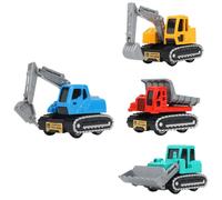 MUSISALY 4Pcs Pull Back Engineering Car Model Set, Portable Alloy Excavator Vehicles for ’S Construction Play, Sturdy Miniature Truck Collection for Boys and