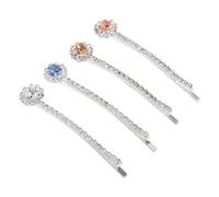 MUSISALY 4pcs Rhinestone Hair Accessories for Wedding Guest Women Snap Hair Clips White Clips Women's Accessories