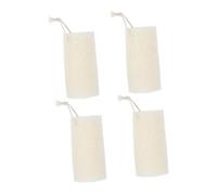 MUSISALY 4pcs Shower Washcloth Loofah Natural Loofah Sponge Bath Towel Bath Exfoliating Cloth Body Wash Scrubber Exfoliating Towel Body Sponge Shower for Scrub Beige