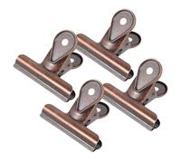 MUSISALY 4pcs Small Antique Metal Bulldog Clips Spring Steel and Electroplating, Sturdy Long Tail Retro Clamps for Office, School, Photo Craft, Food Bag and Price Tag Hanging