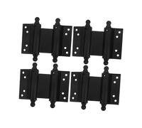 MUSISALY 4pcs Stainless Steel Double Action Hinges Black Automatic Door Closing Heavy Duty Hidden Hinge Swing DIY Professional