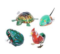 MUSISALY 4pcs Wind-up Early Education Iron for Cochain Jumping Farm Animals Vintage Primitive Design Fun Birthday Party Favors for Random Styles Random Color