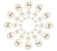 MUSISALY 500PCS Ivory Plastic Pearl Beads Vase Fillers 6mm/10mm/14mm No Hole Decorative Round Faux Pearls for Wedding Birthday Party Table Centerpiece Candle Decor