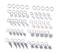 MUSISALY 50Pcs Hair Rings Braid Rings Accessories Silver Alloy Leaf Star Design Easy to Use Fashionable Hair Charms for Photo and Fashion Show