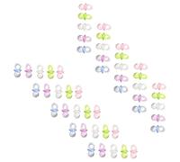 MUSISALY 50Pcs Mini Acrylic Pacifier Charms for Shower Game, Newborn Pacifiers Pendants with Mixed Blue, Pink, Green, Purple Colors, Party Decoration and Bracelet Making Accessories