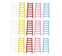MUSISALY 50pcs Miniature Doll House Ladder Set, Mixed Color Mini Ladder Decor for Cake Decoration and DIY Craft Accessories, 10pcs per Pack