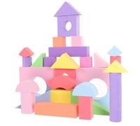 MUSISALY 52Pcs Educational EVA Building Blocks for Ages Soft Stackable Geometric Shape for Cognitive Development Hand-eye Coordination and Early Learning