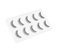 MUSISALY 5pairs Dense Natural False Lashes Russian Individual Makeup Lashes Comfortable Fiber for Party Wedding Daily Life