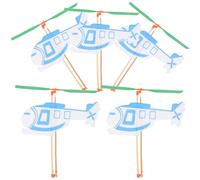 MUSISALY 5Pcs Band Powered Helicopter Model Educational Airplane for Creative Flying Glider Enhancing Skills and Outdoor Play