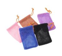 MUSISALY 5pcs Bathing Soap Bag with Drawstring Nylon Soap Mesh Holder Suspendable Design to Create Lather Suitable for Shower and Bath