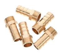 MUSISALY 5pcs Copper Barbed Hose Fitting Connectors for Air and Gas, Compatible with Multiple Sizes, Economic Benefits, Thread Diameter 12.7mm, Hole Outer Diameter 10mm, Suitable for Air