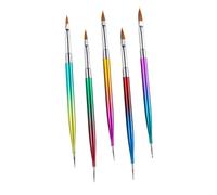 MUSISALY 5Pcs Double Ended Nail Art Pen Set Manicure Tool for Drawing Lines Patterns Point Drill Durable UV with Gradient Handles for Professional Home Use