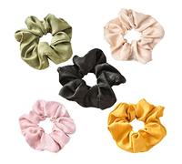 MUSISALY 5pcs Elegant Solid Stretch Hair Ties Boho Hair Accessories for Women Girls Black Ponytail Holders Girl Tie Rope Holders