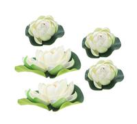 MUSISALY 5pcs Floating Decorations Soft Petal Simulation Water Lily Flowers for Backyard Fountain Fish Tank Aquarium Ornament Easy Maintenance Realistic Visual Effect