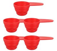 MUSISALY 5Pcs Food-Grade Plastic Measuring Spoons Set with Scale 8/10/12G Kitchen Scoops for Coffee Beans Baking and Cooking Red Small Measuring Cups for Canisters