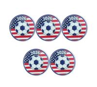 MUSISALY 5pcs Soccer Team Collectible Pins Lightweight Alloy Football Brooch Badges with Secure Attachment, round Shape Suitable for Bags and Backpacks, for Sports Fan Souvenirs and Events