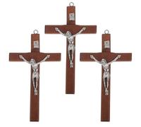 MUSISALY 5pcs Wooden Cross Pendant Charms for Christian Jewelry Making, Lightweight Wood Material with Delicate Craftsmanship, Classic Design Suitable for Churches and Religious Supplies