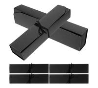 MUSISALY 6-grid Truffle Box Black 24x5.5x3.5cm, Empty Rose Gold Chocolate Packaging Boxes for Presentation and Candy, Suitable for Gift Wrapping and Special Occasions