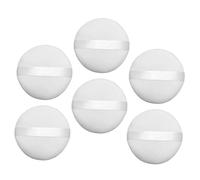 MUSISALY 6pcs 10cm Plush Round Makeup Powder Puff Set Soft Velour Handheld Beauty for Setting Powder Reusable Face Application Tool for Skin Types